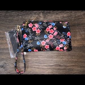 Steve Madden Floral Double Pouch Wristlet